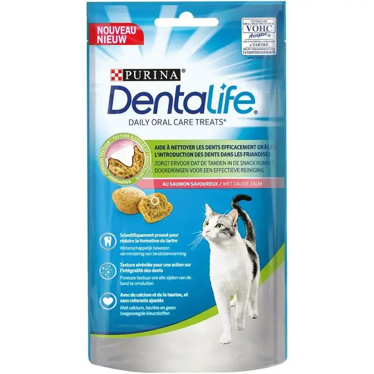 Snack à mâcher pour chat Dentalife Cat Saumon 40 g Meilleure Vente