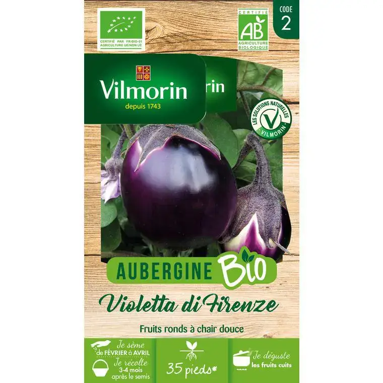 Vente Directe Graines d&rsquo;aubergine violette de Florence bio Vilmorin – graines à semer
