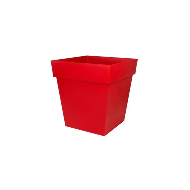 Pot Toscane carré coloris rouge rubis 49,5 x 49,5 x 52,5 cm de 87 L Produit De Marque