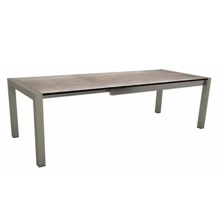 Pas Cher Table coloris graphite/smoky en aluminium Stern – 174/214/254 x 90 x 75 cm