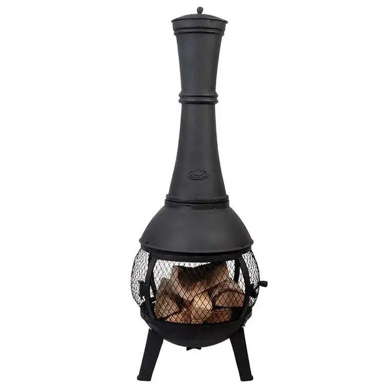 Chauffe-terrasse noir avec grillage Ø 42 x 120 cm Top Vente