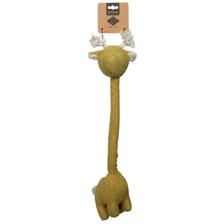 Jouet pour chien Georges Girafe en tissu jaune 30x22x10 cm Meilleur Choix