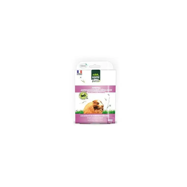 Promotion Saisonnière Pipette antiparasitaire Ecosoin bio pour cochon d’inde 4×0,3 ml