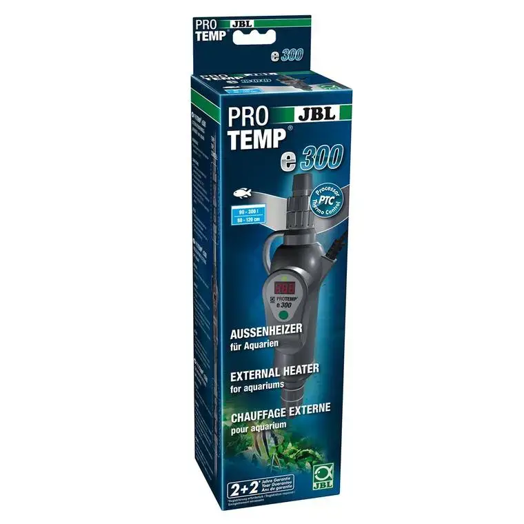 Chauffage externe pour aquarium d’eau douce ou d&rsquo;eau de mer coloris gris JBL ProTemp E300 Dernier Modèle