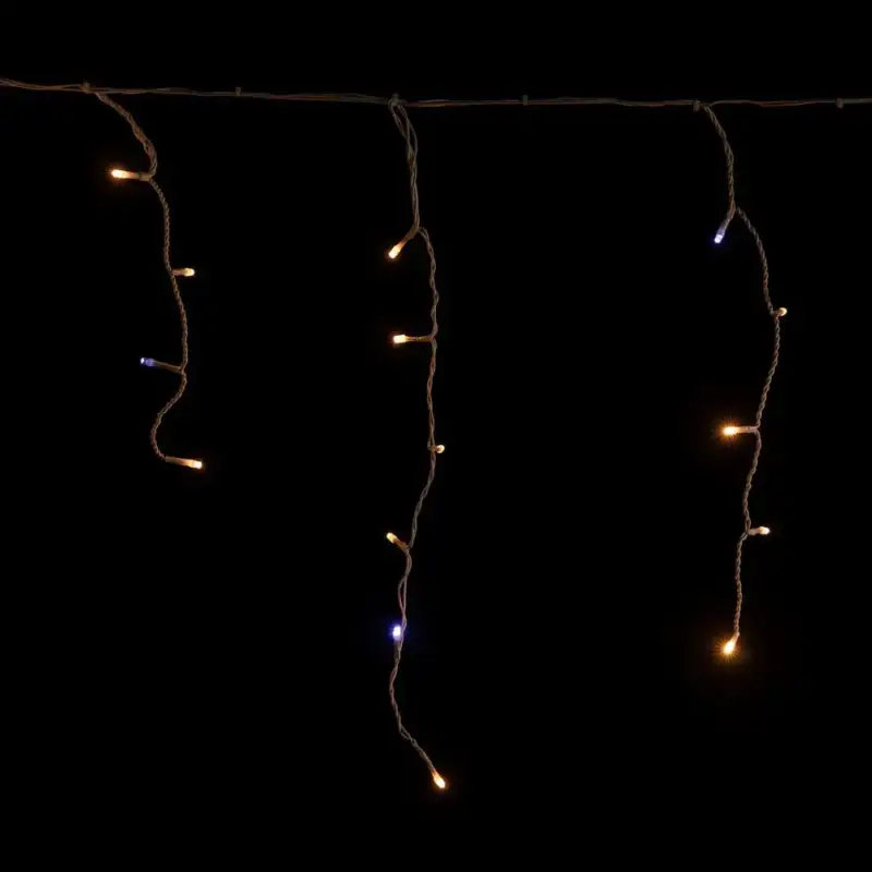 Livraison Express Stalactite lumineuse LED à lumière fixe blanc chaud sur secteur – 22 m