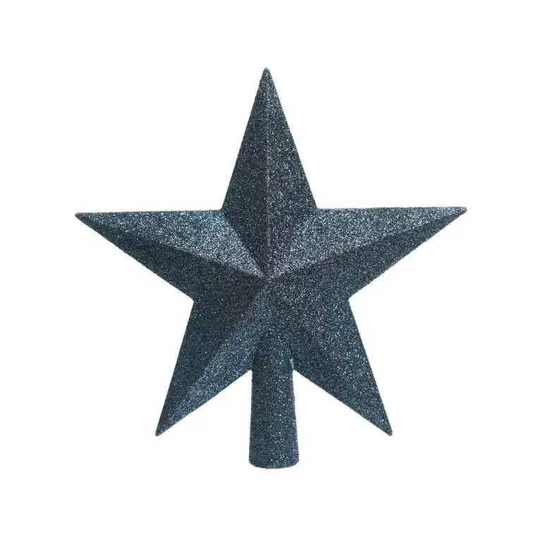 Nouvelle Collection Cimier étoile pailleté coloris bleu en plastique – 19 cm
