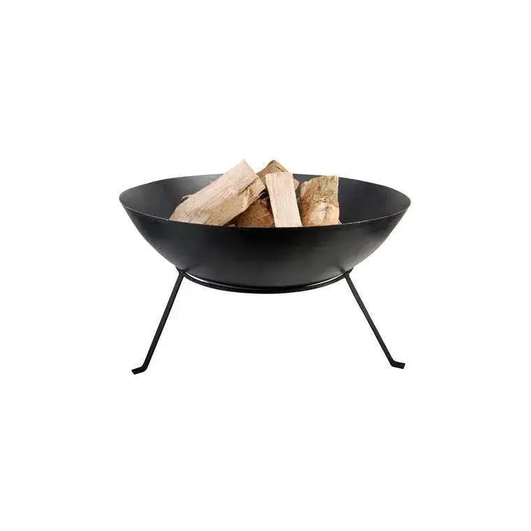 Braséro sur pied noir en acier taille L Ø 59 x 35 cm Nouvel Arrivage