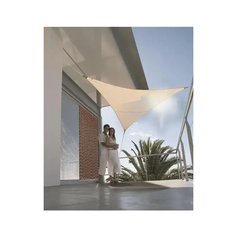 Voile d&rsquo;ombrage triangulaire beige 3 m Meilleur Choix