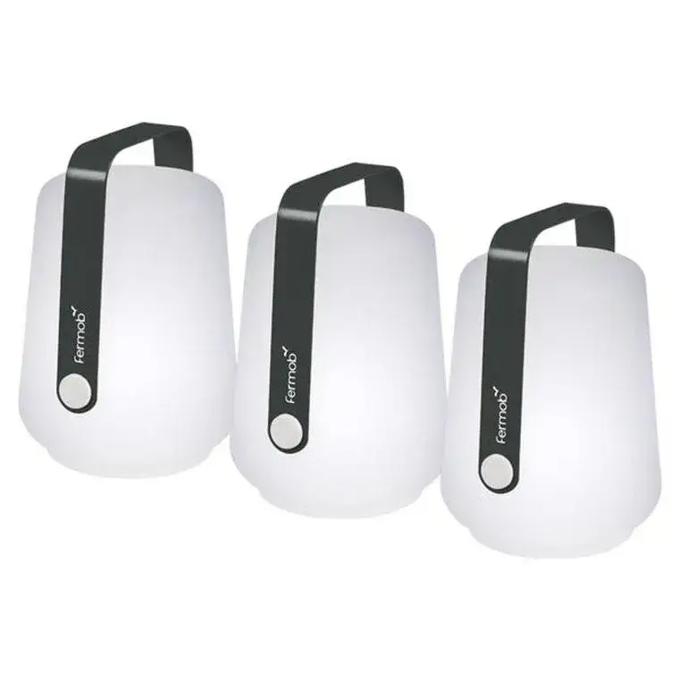 Dernière Chance Lot de 3 lampes Balad coloris carbone Fermob – 12 cm