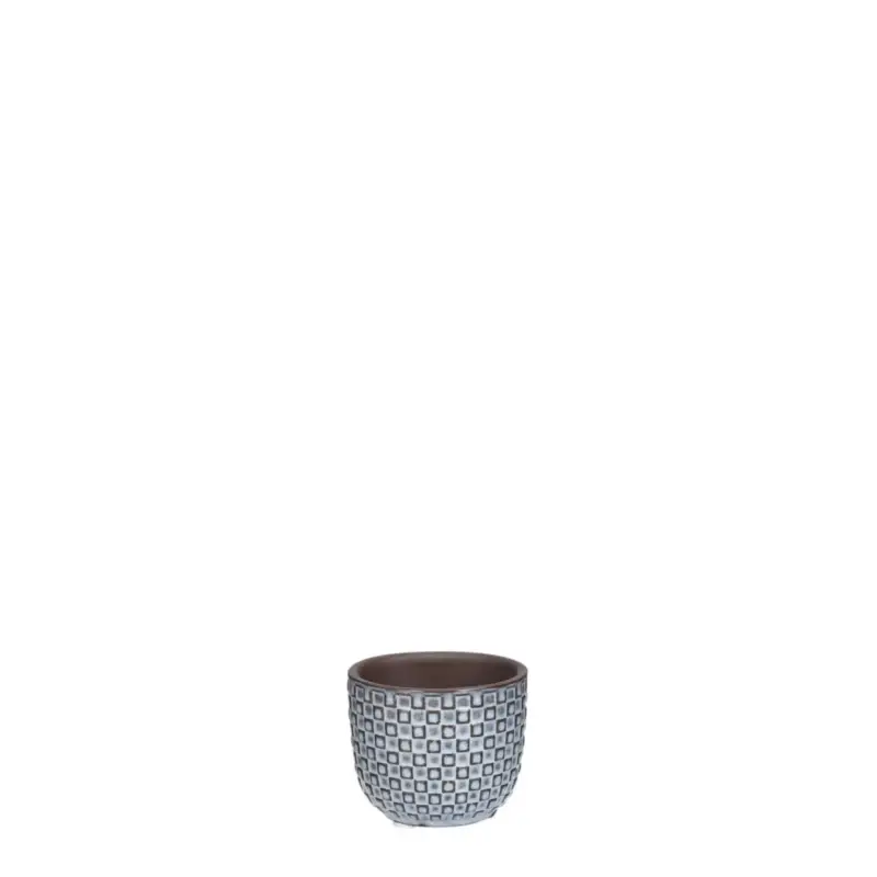Achat Immédiat Cache pot rond en céramique bleu Mica Décorations Daan – Ø 7,5 cm