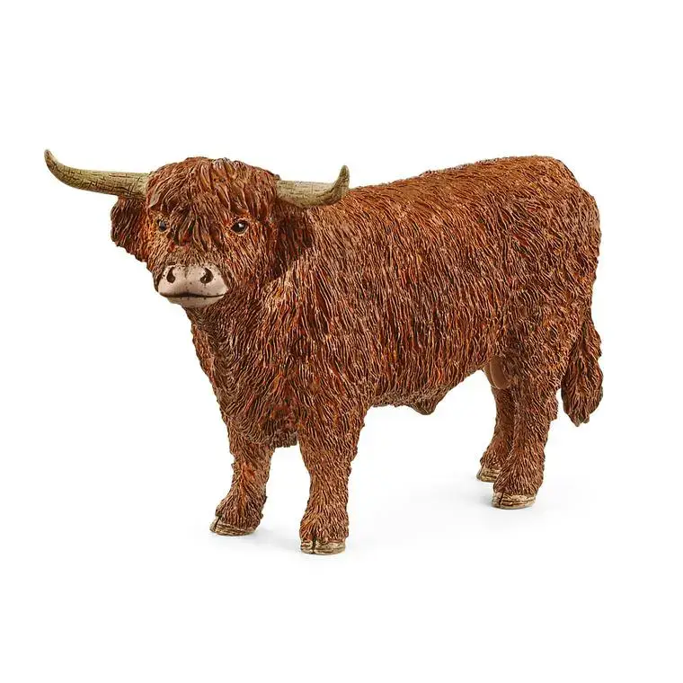 Commander Vite Figurine Taureau Highland plastique 13,6×5,8×7,7 cm 3-8 ans