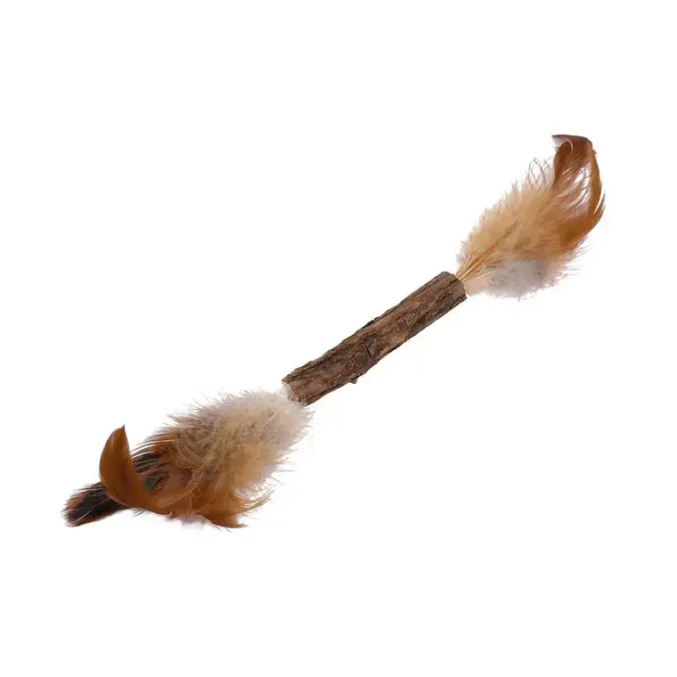Acheter En Ligne Jouet pour chat coloris beige Wouapy plumeau matatabi – 22 x 1,5 x 1,5 cm