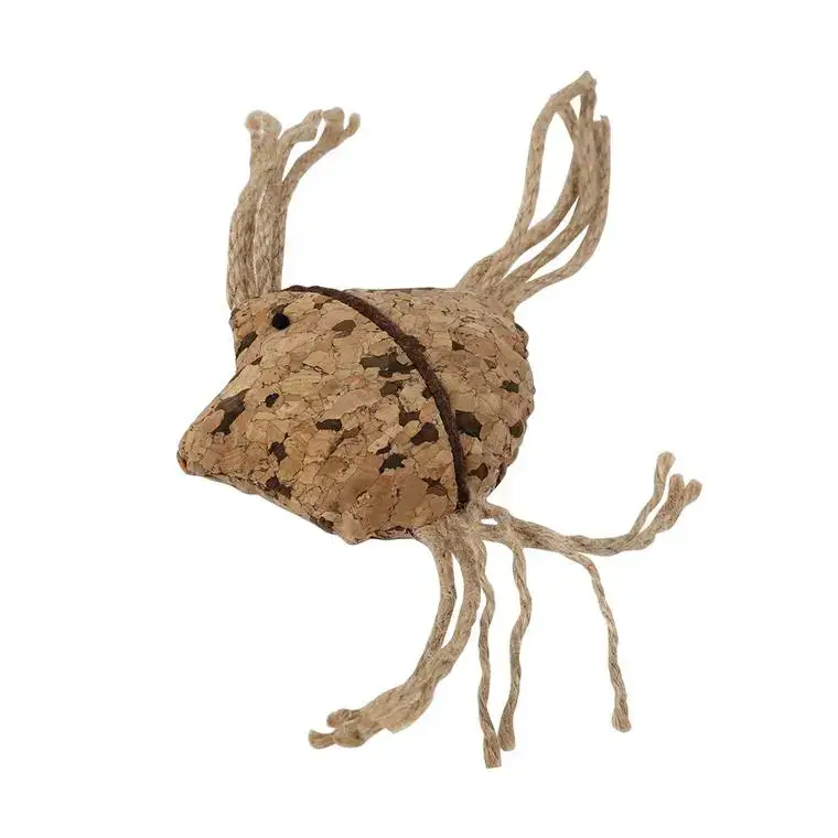 Bon Marché Jouet pour chat poisson en liège avec corde 9×7 cm
