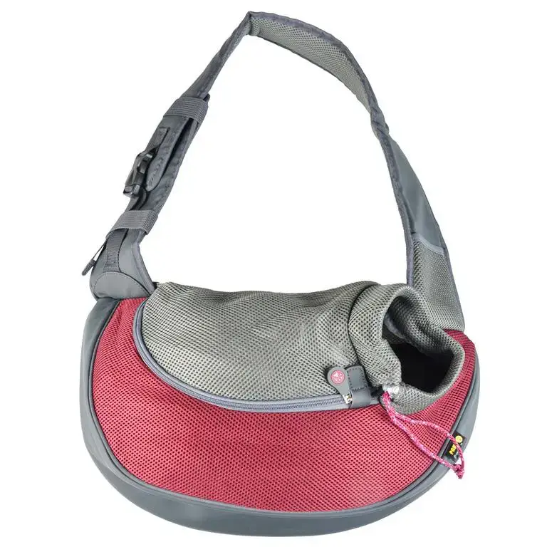 Expédié Aujourd&rsquo;hui Sac de transport pour petit chien et chat coloris bordeaux en nylon Europet Sarah Crazy Paws – 25 x 15,5 x 43 cm