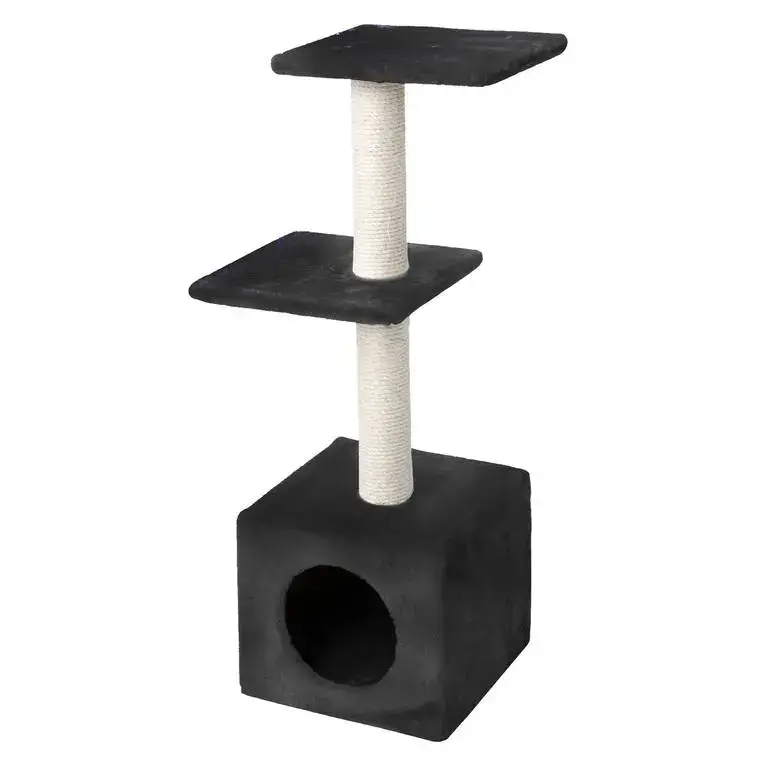 Nouveauté Arbre à chat avec panier et griffoir coloris noir Palazzo – 90 cm