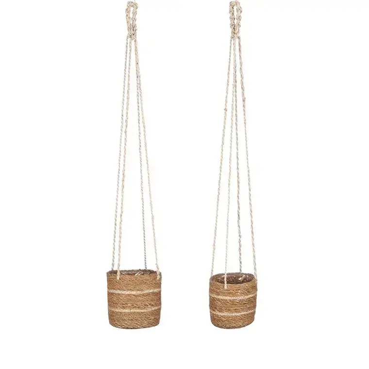 Panier à suspendre en zostère marron Atlantic – Ø 14 x H 14 cm Offre Du Jour