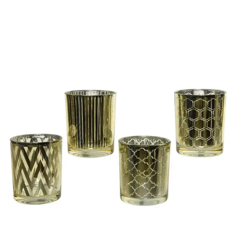 Meilleur Prix Photophore en verre avec motifs géométriques – Ø 7 x h 8,3 cm