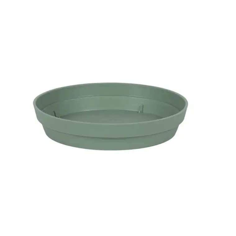 Nouvel Arrivage Soucoupe ronde en polypropylène vert laurier Eda Toscane – Ø 15 cm