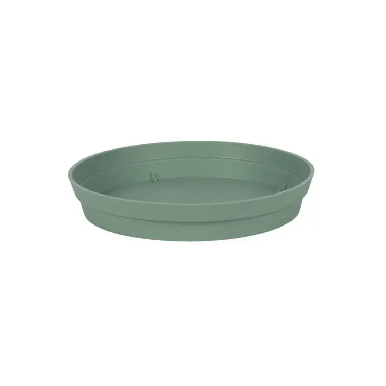 Soucoupe ronde en polypropylène vert laurier Eda Toscane – Ø 22,5 cm Must-Have