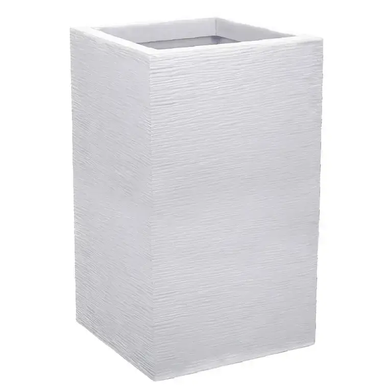 Pot carré haut gris galet Eda Graphit Up – 29,5 x 29,5 x 49,5 cm Usine Directe
