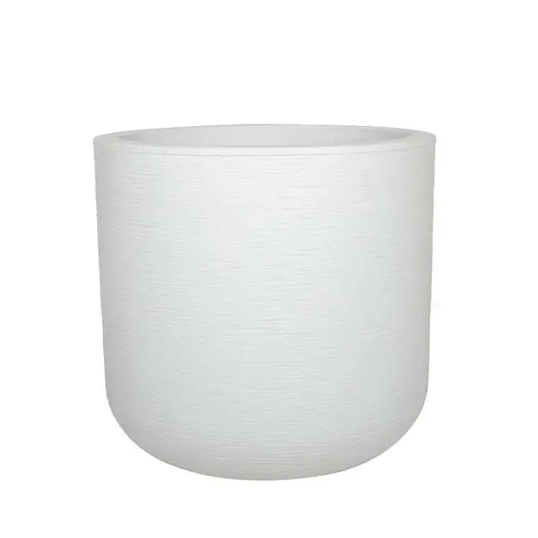 Certifié Pot rond blanc cérusé Eda Plastique graphit up – Ø 38,5 x 36,8 cm