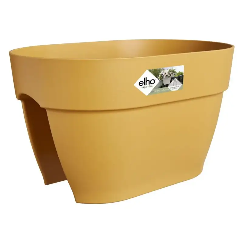 Promotion Saisonnière Jardinière flower bridge en plastique recyclé coloris jaune miel Elho Vibia Campana – 22 x 26 x 39 cm
