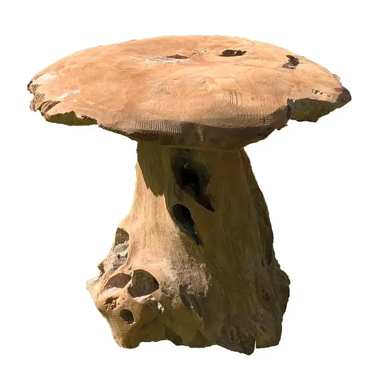 Offre Du Jour Champignon pour décoration extérieure coloris bois en teck – 30 cm