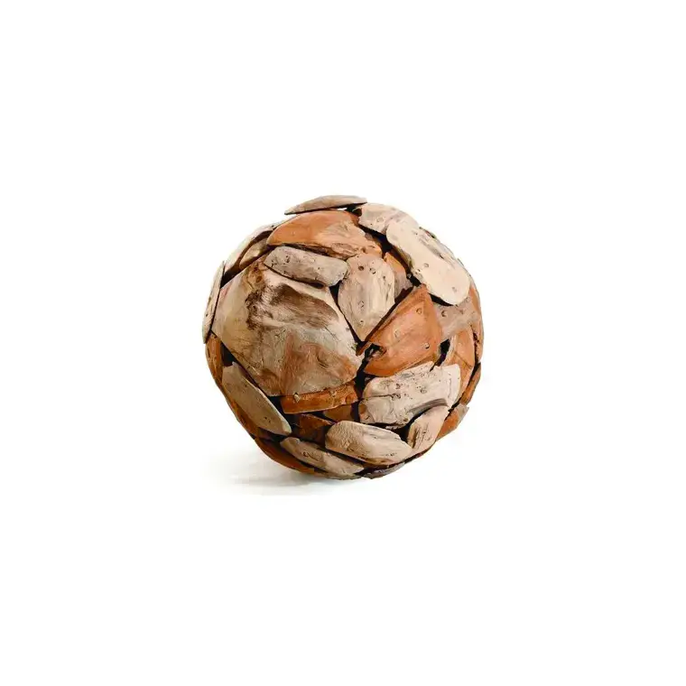 Sphère pour décoration extérieure coloris bois en teck -Ø 40 cm Meilleure Vente