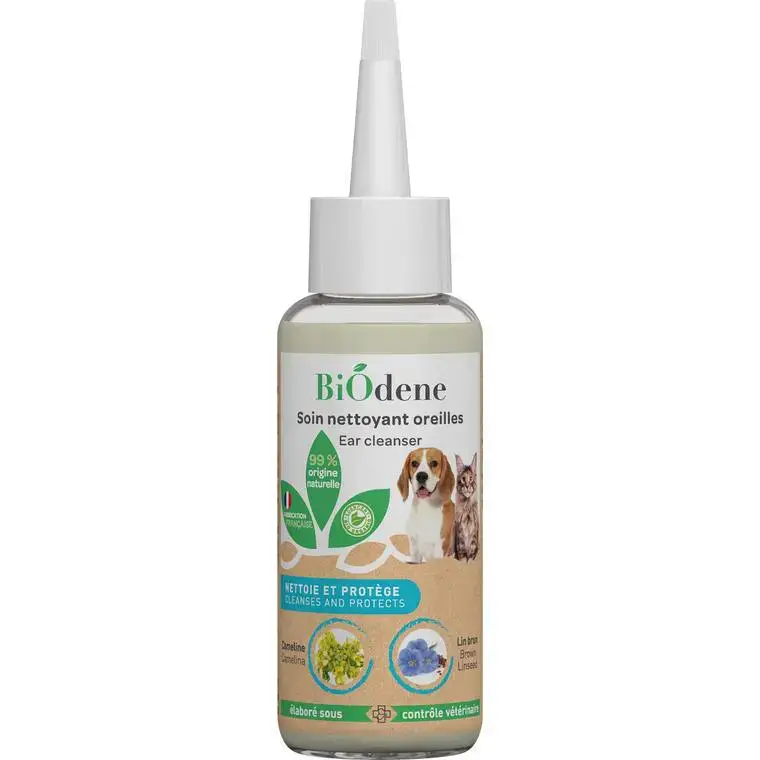 Soin nettoyant oreilles pour chien et chat Biodène – 100 ml Meilleur Prix