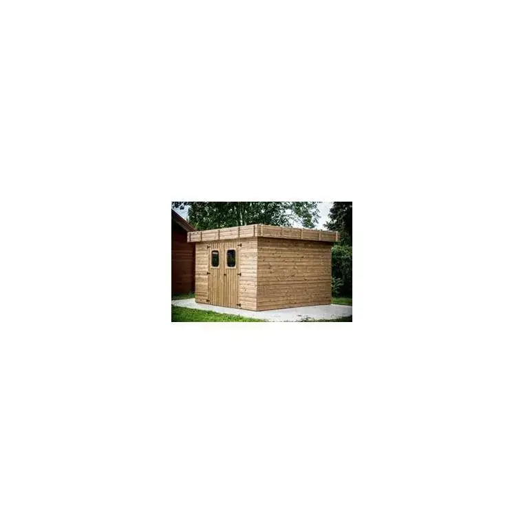 Abri en madriers de bois d’Épicéa thermo-chauffé livré Foresta Bois Habrita – 11,22 m² Achat Immédiat