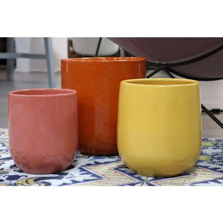 Réduction Pot coloris orange en terre émaillée Saintrop – Ø 23 cm