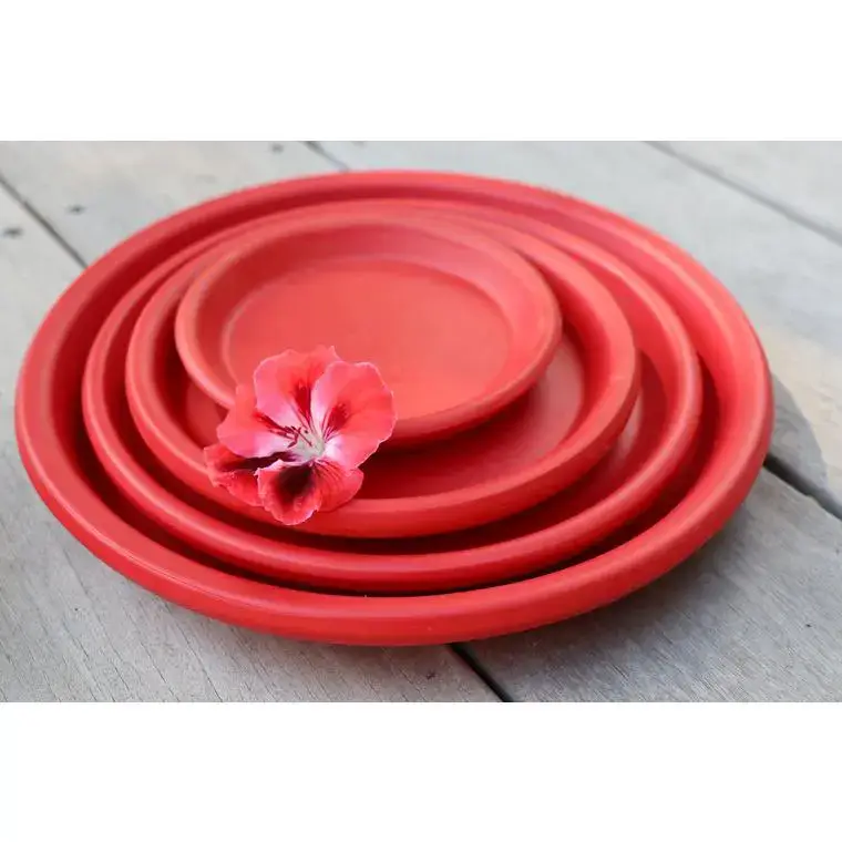Soucoupe coloris rouge en terre émaillée – Ø 41 cm Commander Maintenant