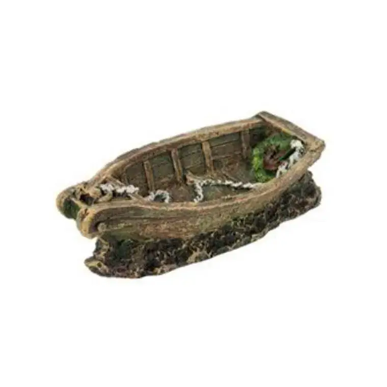 Décor aquarium petite barque 18 cm Nouvelle Collection