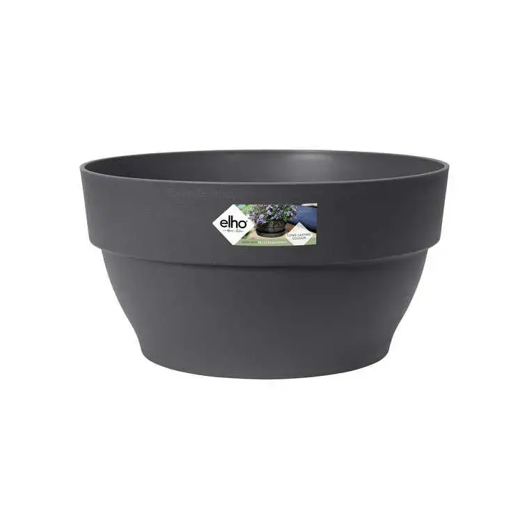 Pas Cher Pot coupe en plastique gris anthracite Elho Vibia – Ø 34 cm