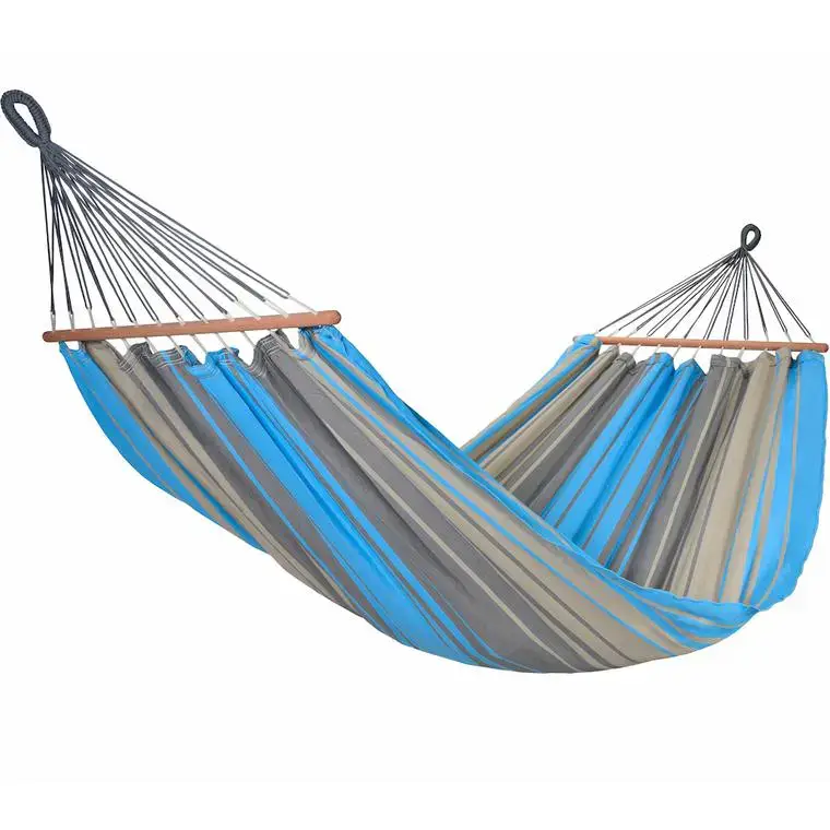 Hamac coloris turquoise anthracite certifié FSC® Jobek Hamac Graphik – 300 x 140 cm Pas Cher