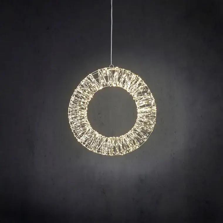 Couronne lumineuse LED à lumière blanc chaud fixe sur secteur – Ø 45 cm Certifié