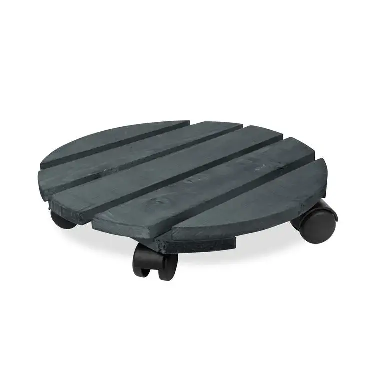 Commander Maintenant Roule-plante rond en bois gris anthracite Louis Moulin Basics – Ø 37,5 cm
