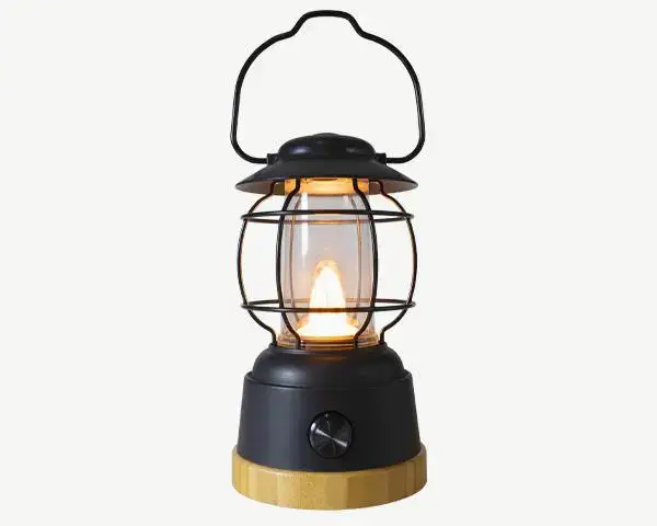 Affaire À Saisir Lanterne en métal noir USB à 12 LED blanc chaud – Ø 12,6 cm x H 22 cm