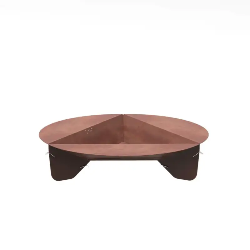 Offre Exclusive Brasero de sol en acier coloris cognac Oyat Corten 100 – Ø 100 x H 24,5 cm