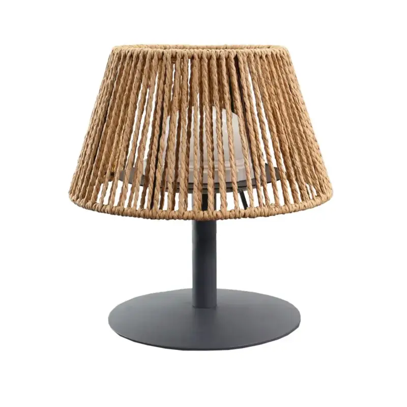 Lampe de table USB sans fil avec abat-jour naturel – Ø 20 x H 22 cm Prix Choc