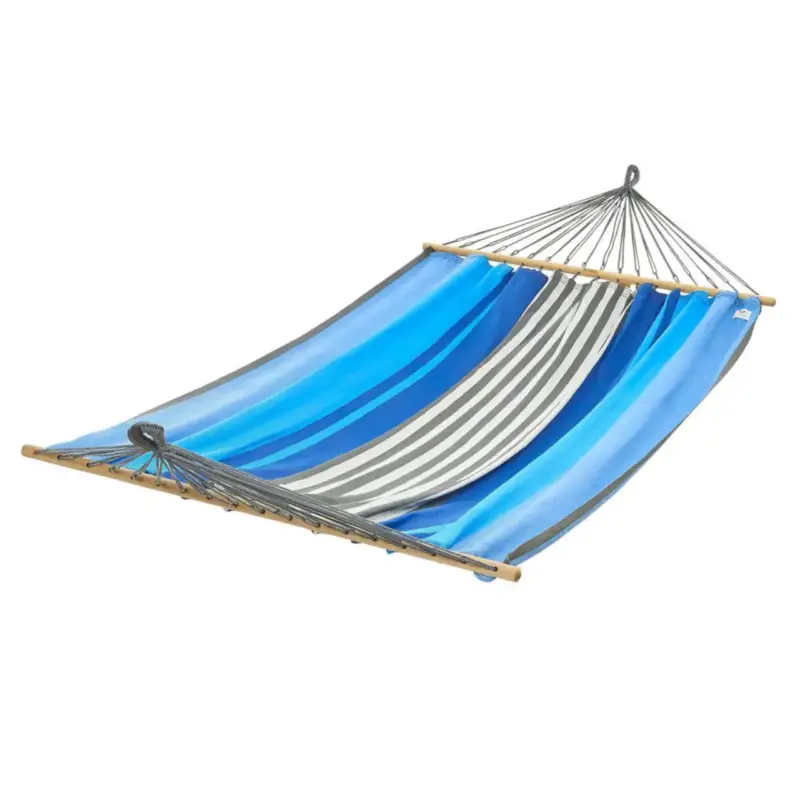 Hamac à barre double en polypropylène bleu topaze Jobek Komplice – 300 x 125 cm Pas Cher