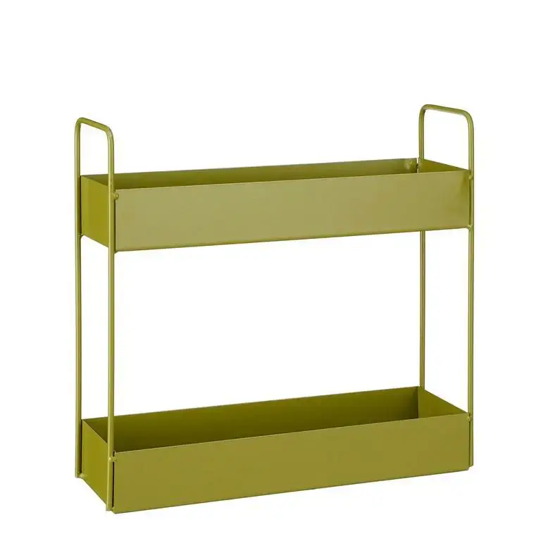 Double plateau Camarque coloris vert en métal – 33 x10 x 31 cm Achat Immédiat