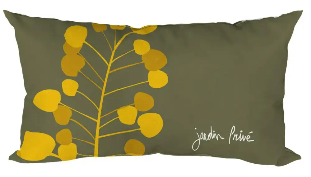 Coussin rectangulaire décoratif Graines d&rsquo;Or coloris vert en coton – 50 x 30 x 15 cm Expédié Aujourd&rsquo;hui