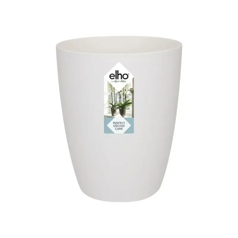Dernière Chance Cache-pot en polypropylène Elho Brussels Orchidées haut blanc – Ø 12,5 x H 15,2 cm