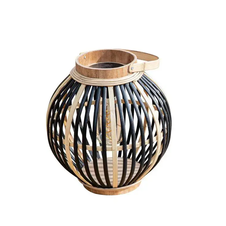 Petit Prix Lampe en bambou Olivie avec ampoule filament