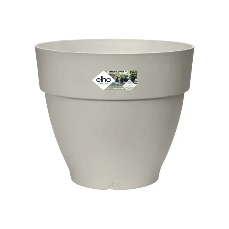 Bon Plan Pot rond en plastique recyclé coloris blanc soie Elho Vibia Campana – Ø 40 x H 33,4 cm