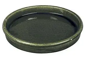 Produit De Marque Soucoupe en grès émaillé Dripping vert Passion for Pottery Shanghaï – Ø 35 cm