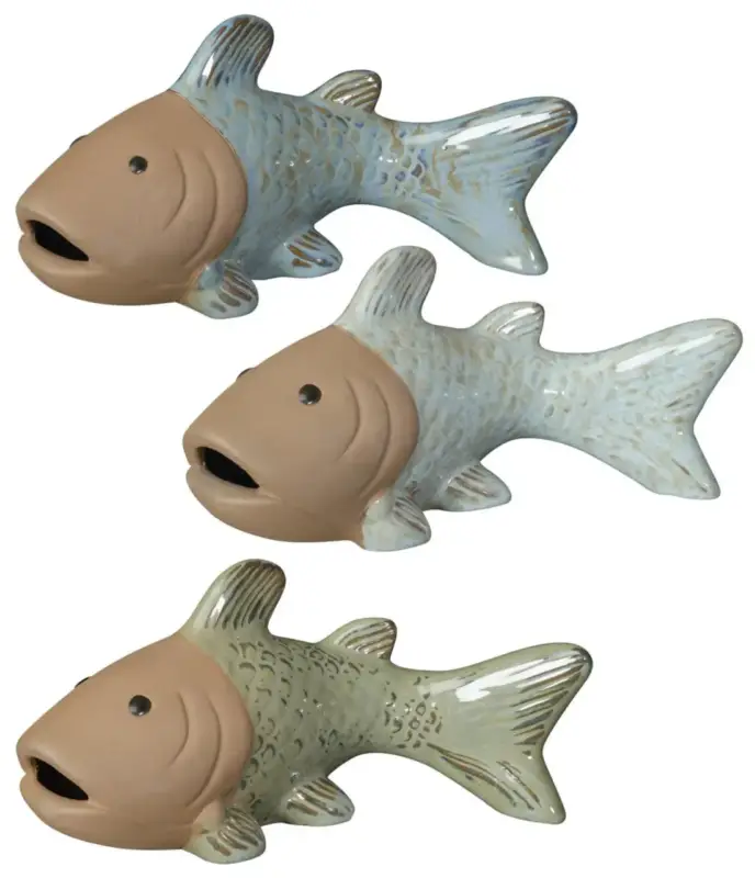 Poisson en terre cuite émaillée Deroma Bubble – 15 x 9 x 10 cm Pas Cher