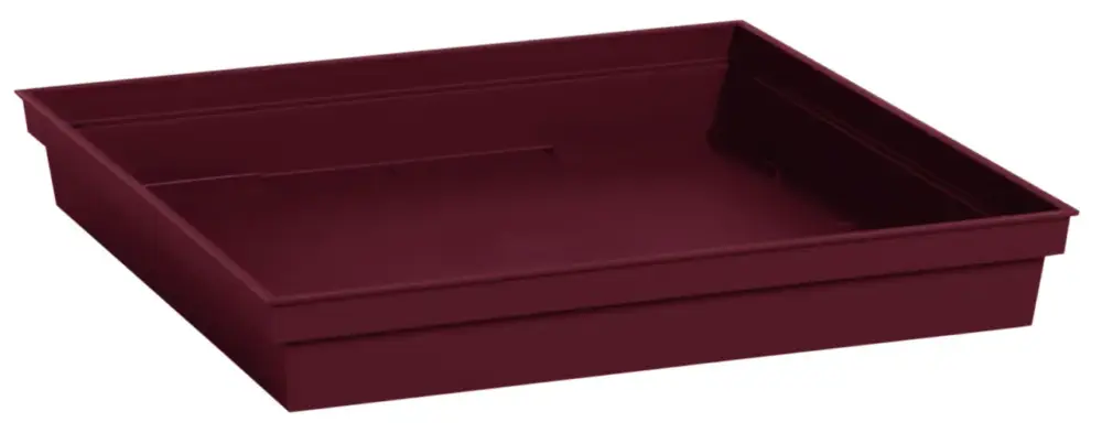 Offre Spéciale Soucoupe carrée en plastique rouge Bourgogne Eda Toscane – 26,7 x 26,7 cm