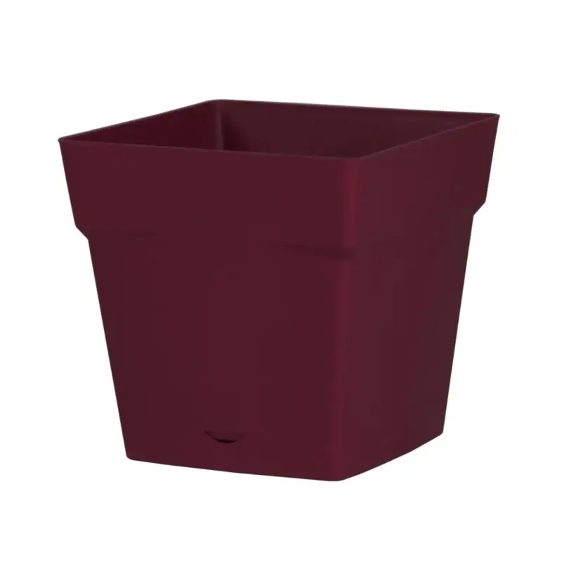 Prix Cassé Pot carré en polypropylène rouge Bourgogne Eda Toscane 10,2 L – 24,8 x 24,8 cm